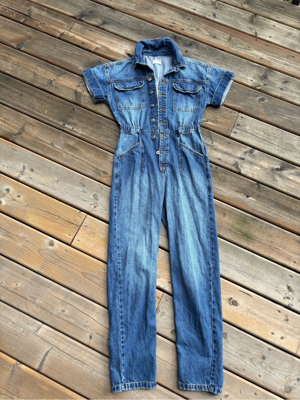 Free People / We The Free Denim Utility Jumpsuit XS